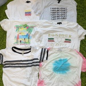 Lot of 6 cute white tees